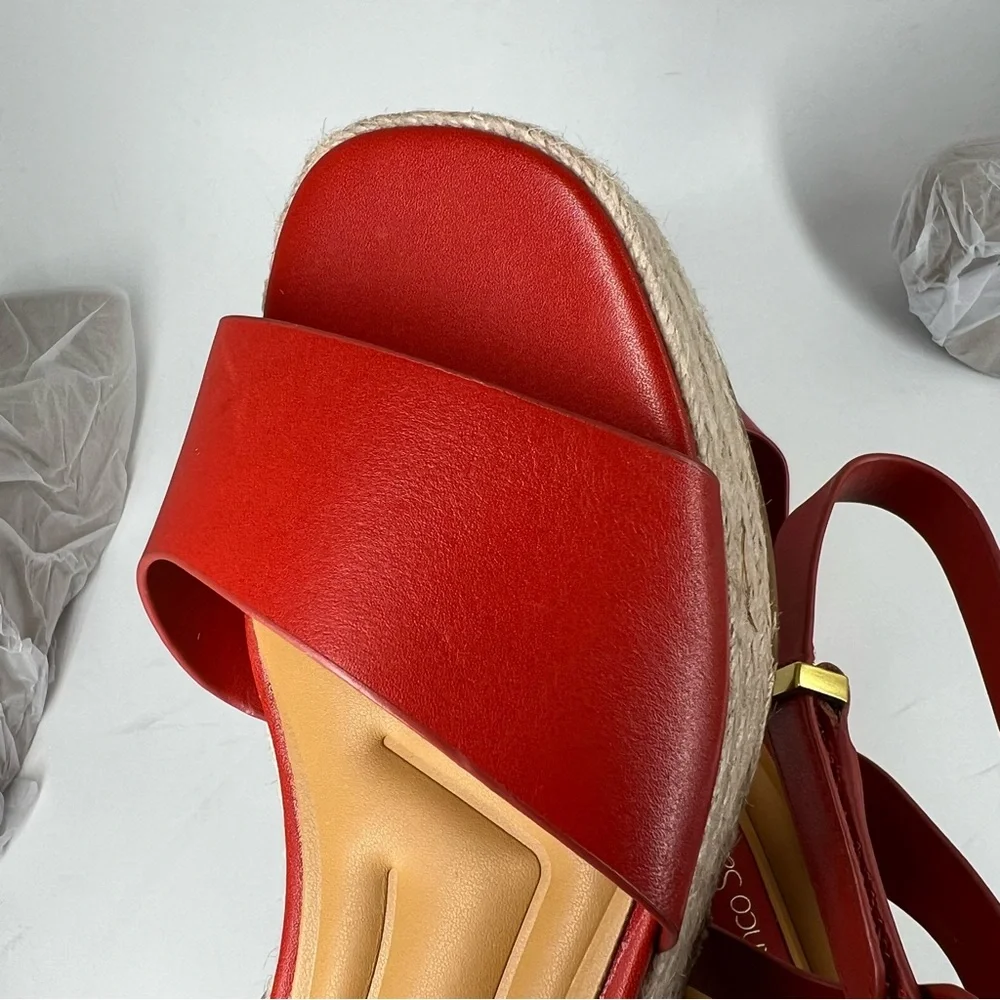 Franco Sarto Red Espadrille Wedge Sandals